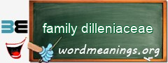 WordMeaning blackboard for family dilleniaceae